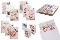 Cartes de vœux avec dessin en forme de coeur - 120 pièces (différents modèles)